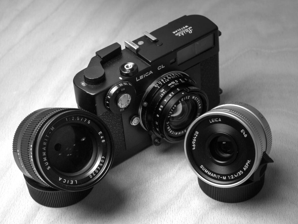 Product images shows Leica Cl film camera and Summarit lenses to show the company's efforts to offer products that are more accessible given the high Leica prices