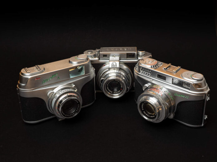 Image showing three cameras from the manufacturer AkA Friedrichshafen, later called akw