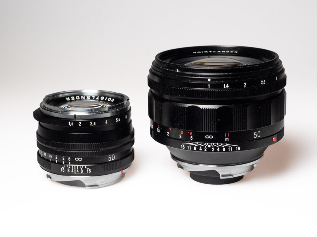 Product image shows Voigtländer Nokton VM 50mm lens