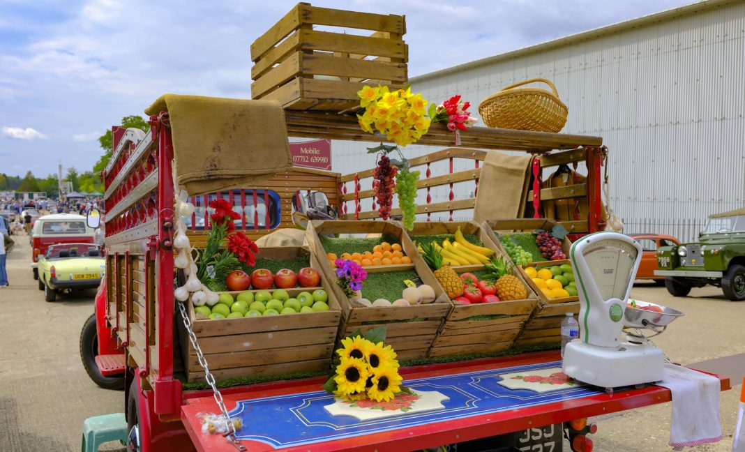 Fujifilm GFX100RF review. Vintage fruit and vegetable truck with colourful products
