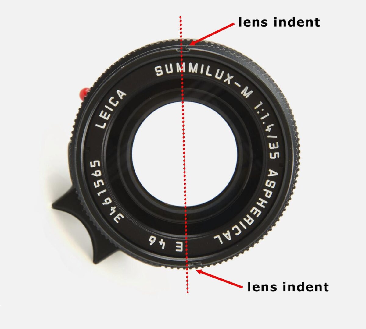 Leica 35mm f/1.4 AA lens indents ©Richard Clompus