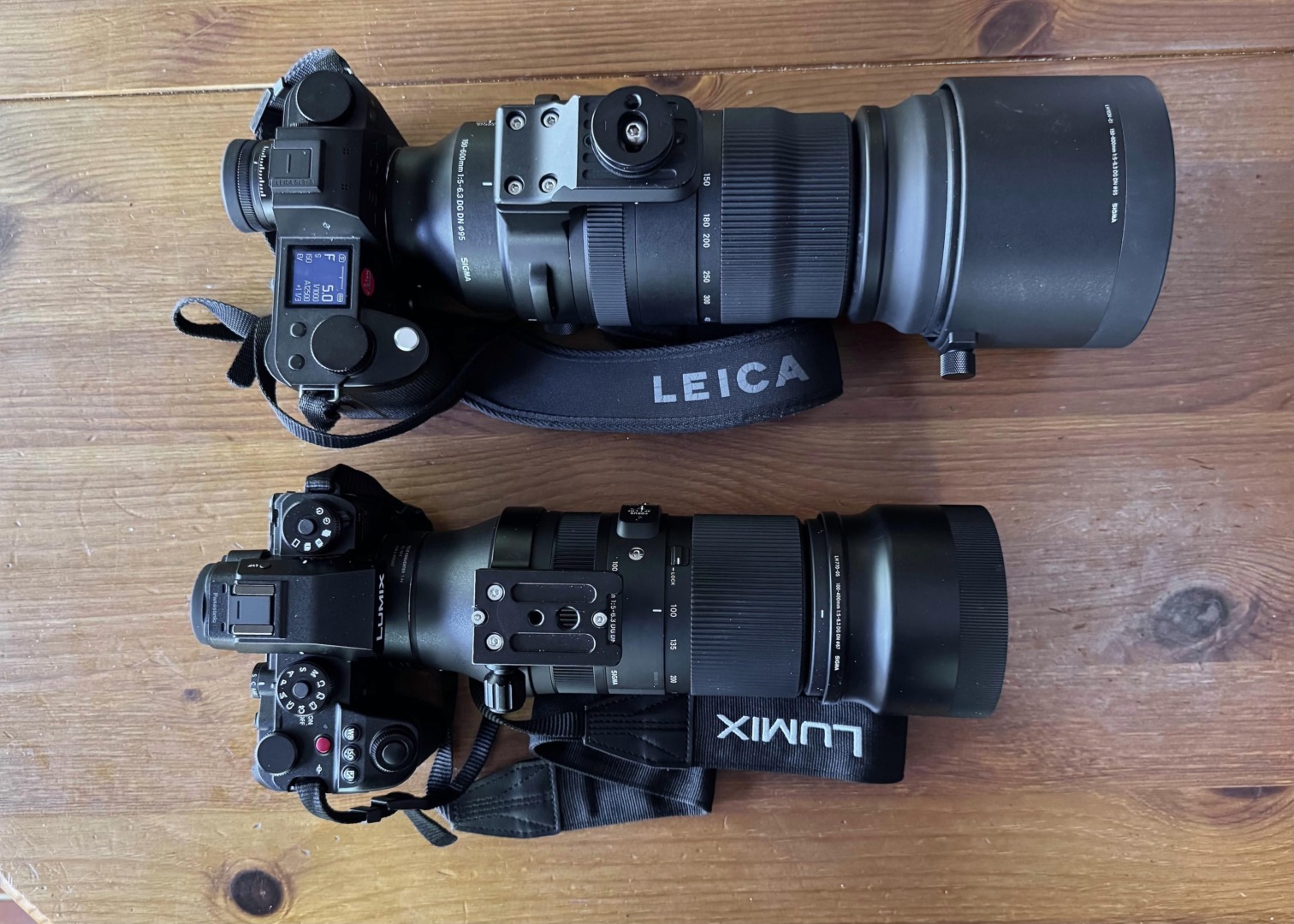 Lumix S1RII and Leica SL3-S size comparison
