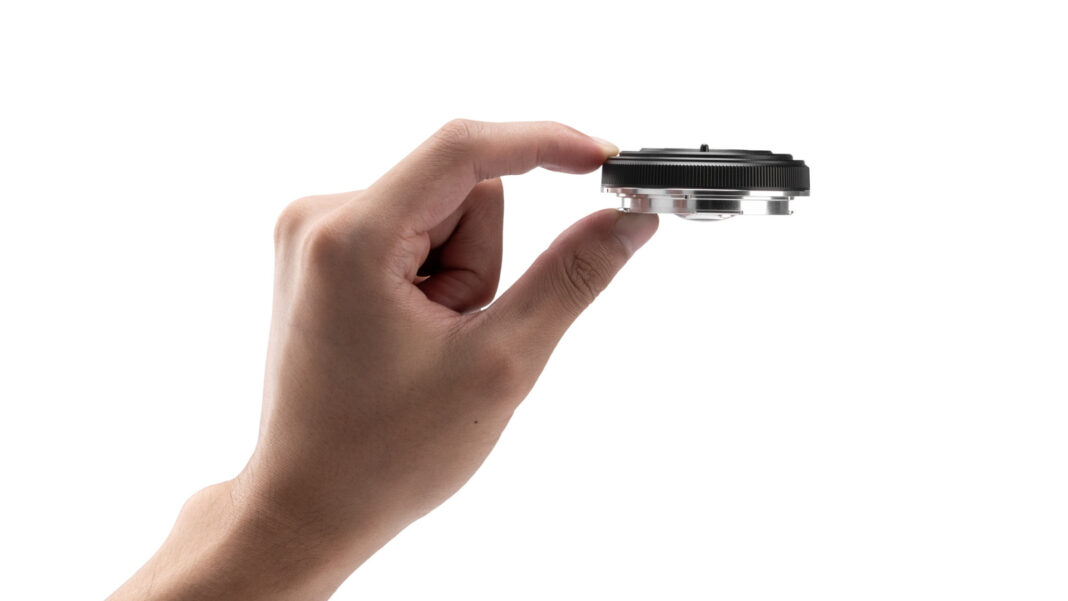 Viltrox Chip lens being held