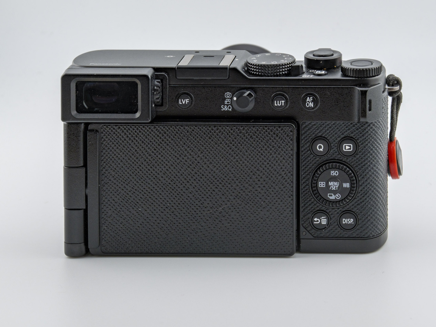Lumix L10 rearview showing the screen reversed