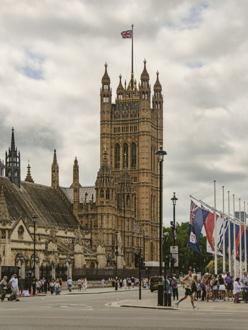 Houses of Parliament with flag flying
