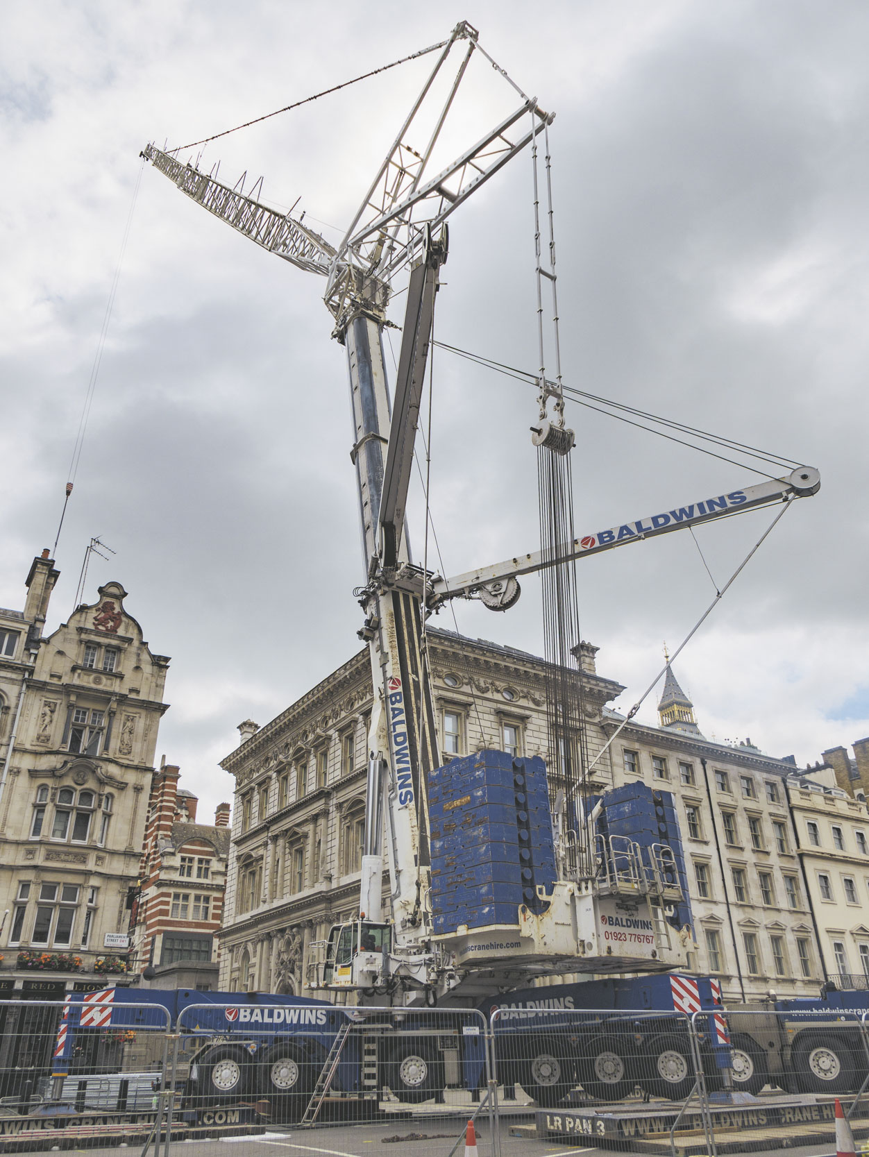 Large crane in Whitehall, London