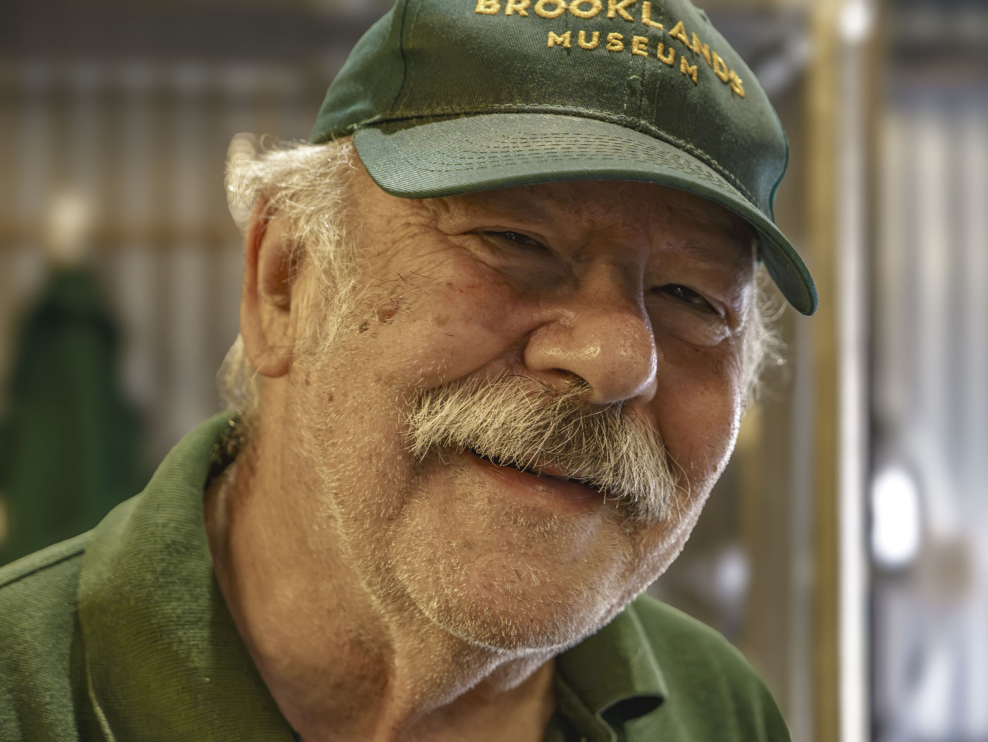 Moustachioed man with Brooklands Museum cap