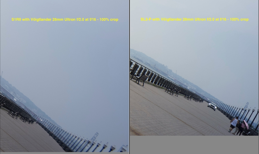 Side-by-side comparison of lamps and walkway detail.