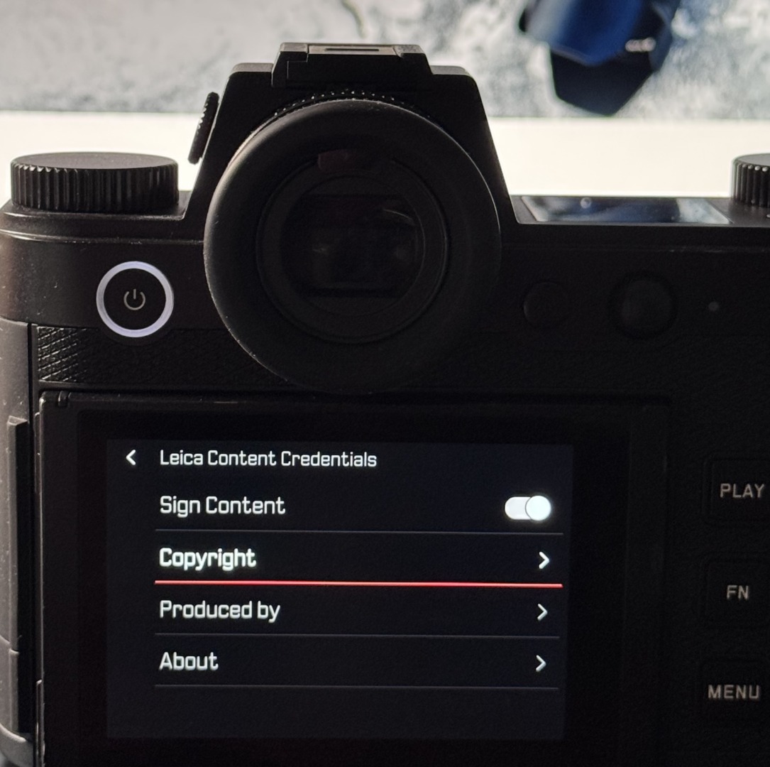 Close up of camera menu on the LCD>