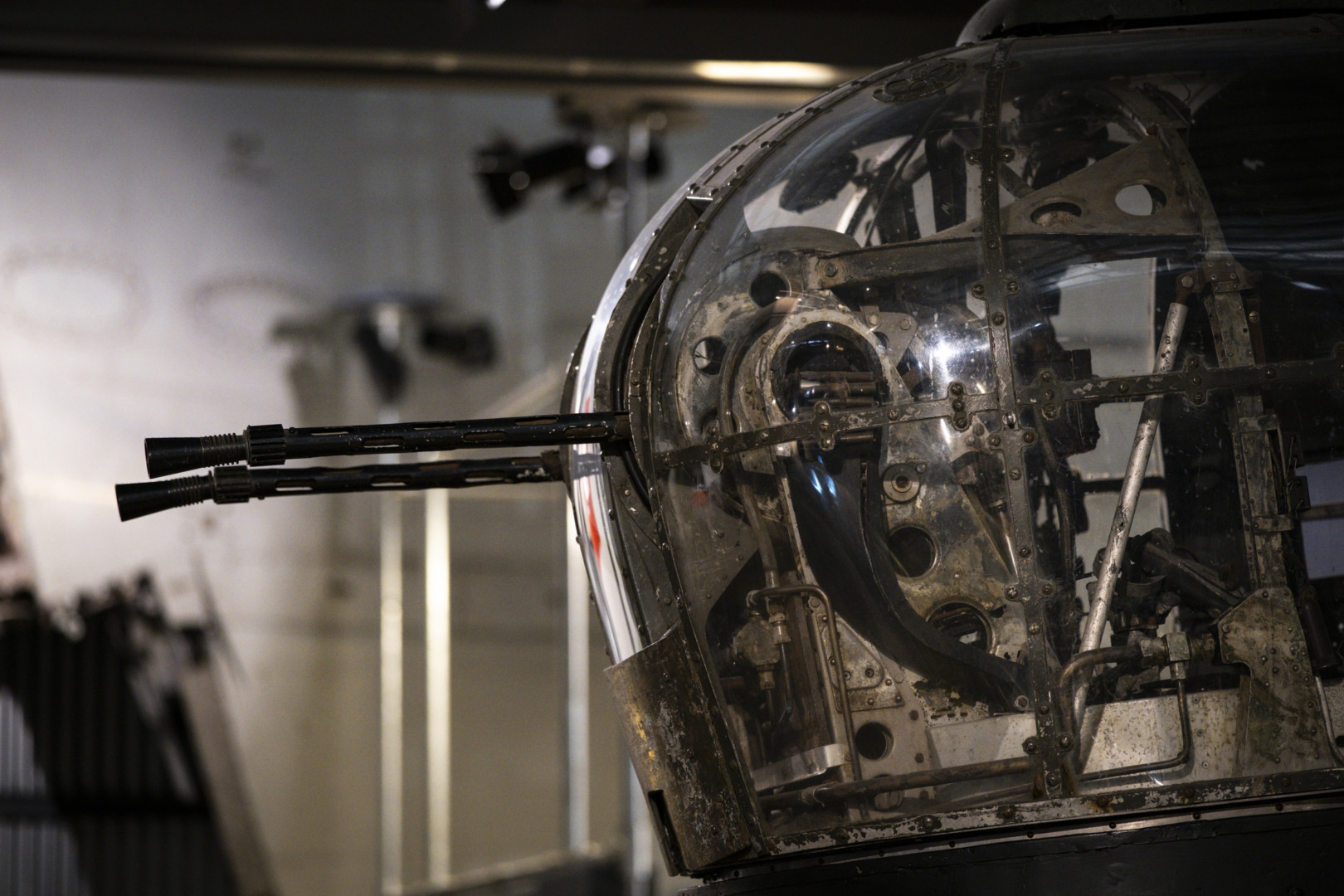 Rear gunner cockpit of wartime Wellington bomber